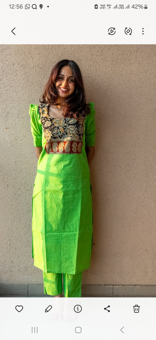 Meenakshi green kurta