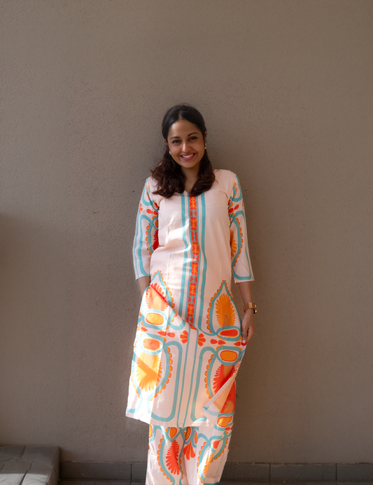 Sunset muse printed kurta set