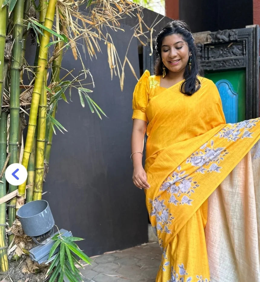 Malar Yellow Saree